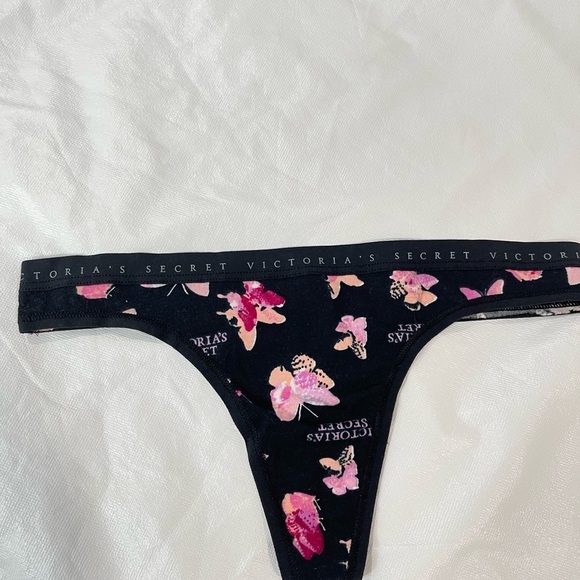 Victoria's Secret Black and Pink Butterfly Panties - Picture 1 of 3